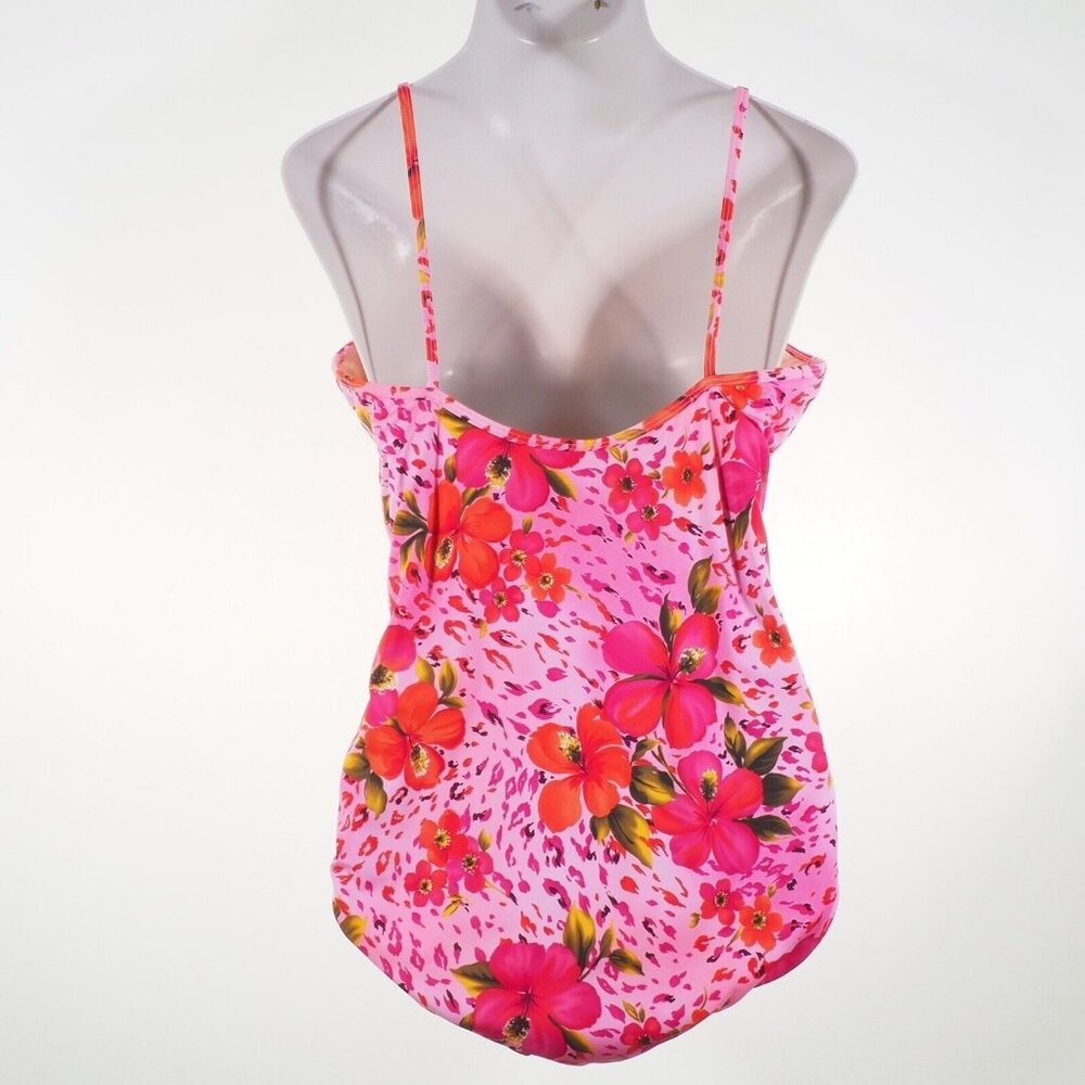 Islander Womens Swimsuit 18 One Piece Pink Floral Adjustable Straps - Picture 6 of 9